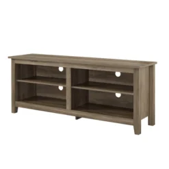 Transitional 4 Cubby Wood Open Storage TV Stand For TVs Up To 65"- Saracina Home -Furniture Shop GUEST c0aba6c0 bbb4 4e90 83a5 3c73b3261eaf