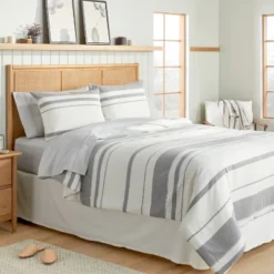 Herringbone Stripe Comforter & Sham Set Sour Cream/Railroad Gray -Furniture Shop GUEST c1de9510 0cb1 4d6a 8f79 c0da648367c9