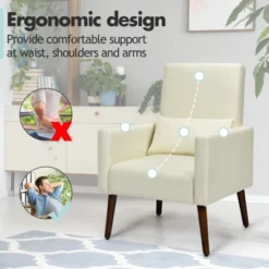 Tangkula 2-in-1 Upholstered Rocking Chair With Wood Leg & Pillow Relax Sofa Chair Light Grey/Beige/Dark Gray -Furniture Shop GUEST c2648639 0b43 4898 a8fe 51b7d8c995be