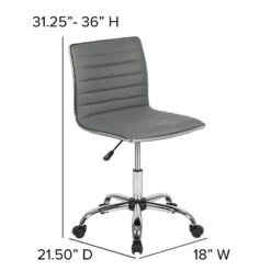 Emma And Oliver Low Back Designer Armless Ribbed Swivel Task Office Chair -Furniture Shop GUEST d0e699da fac0 4ff7 9690 360cf895b260