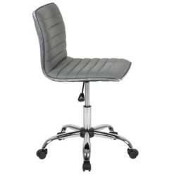 Emma And Oliver Low Back Designer Armless Ribbed Swivel Task Office Chair -Furniture Shop GUEST d394aa10 3e64 4291 bb66 fd26bd217653