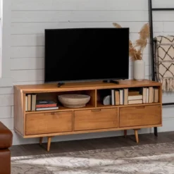 Cara Mid-Century Modern 3 Drawer TV Stand For TVs Up To 65" - Saracina Home 34 Cara Mid-Century Modern 3 Drawer TV Stand For TVs Up To 65" - Saracina Home -Furniture Shop GUEST dcaab5ac 058b 4924 9bcd 1774bd23a9f2