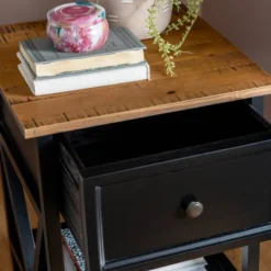 Set Of 2 Farmhouse Single Drawer V Frame Nightstands - Saracina Home -Furniture Shop GUEST e8f7cdca 8d1e 40a3 a260 233a64853d0a