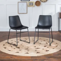 Set Of 2 Laslo Modern Upholstered Faux Leather Dining Chairs - Saracina Home 21 Set Of 2 Laslo Modern Upholstered Faux Leather Dining Chairs - Saracina Home -Furniture Shop GUEST e921ecff 5d1c 46bf 8a40 c3330f7f710d