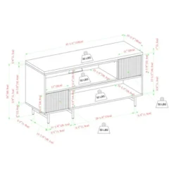 Modern Reeded Door Extendable TV Stand For TVs Up To 50" - Saracina Home -Furniture Shop GUEST ed00bd4f d172 4e6a 8f8e 03cd201c95f3