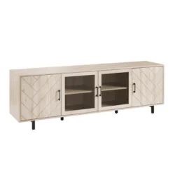 Vik Modern Boho 4 Door Herringbone TV Stand For TVs Up To 80" - Saracina Home -Furniture Shop GUEST ed5d16ce 4150 442b 90cb a64eda002eff
