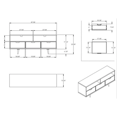 Cara Mid-Century Modern 3 Drawer TV Stand For TVs Up To 65" - Saracina Home 18 Cara Mid-Century Modern 3 Drawer TV Stand For TVs Up To 65" - Saracina Home - Image 16