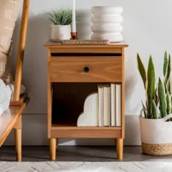 Stiva Classic Mid-Century Modern 1 Drawer Nightstand - Saracina Home -Furniture Shop GUEST ee2f70db 4e78 4367 afb5 cf038cb6780d