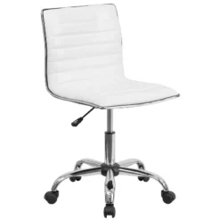 Emma And Oliver Low Back Designer Armless Ribbed Swivel Task Office Chair -Furniture Shop GUEST ef27e240 afc6 4ff8 9de8 1a3f3578ed1b