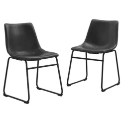 Set Of 2 Laslo Modern Upholstered Faux Leather Dining Chairs - Saracina Home 22 Set Of 2 Laslo Modern Upholstered Faux Leather Dining Chairs - Saracina Home -Furniture Shop GUEST f09ca4a2 22b8 4c1e 90a5 214c5268ba1a