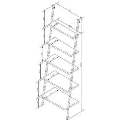72" Loring 5 Shelf Leaning Bookshelf - Threshold™ -Furniture Shop GUEST f0a703db 6249 4024 8139 6e1bf2368058
