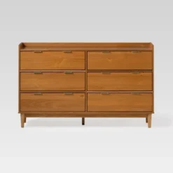 Mid-Century Modern Solid Wood 6 Drawer Double Dresser - Saracina Home -Furniture Shop GUEST f40a606f 0c8e 43a8 b20e 6173eadd8c07