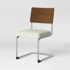 2pk Cecilton Chrome Cantilever Dining Chairs Cream Boucle - Threshold™ -Furniture Shop GUEST f467ac82 933d 40fb b02c 63edbb24066f