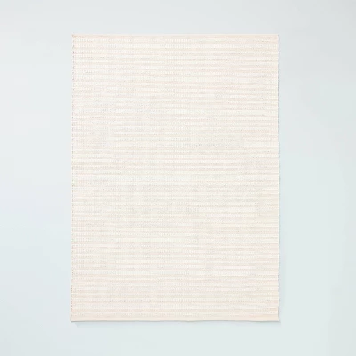 Textured Stripe Indoor/Outdoor Woven Area Rug Beige/Cream - Hearth & Hand™ With Magnolia 7 Textured Stripe Indoor/Outdoor Woven Area Rug Beige/Cream - Hearth & Hand™ With Magnolia - Image 5